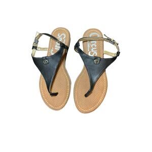 Circus Sam Edelman Carolina Hooded Thong Sandals Women's 6M Black/Brown Buckle